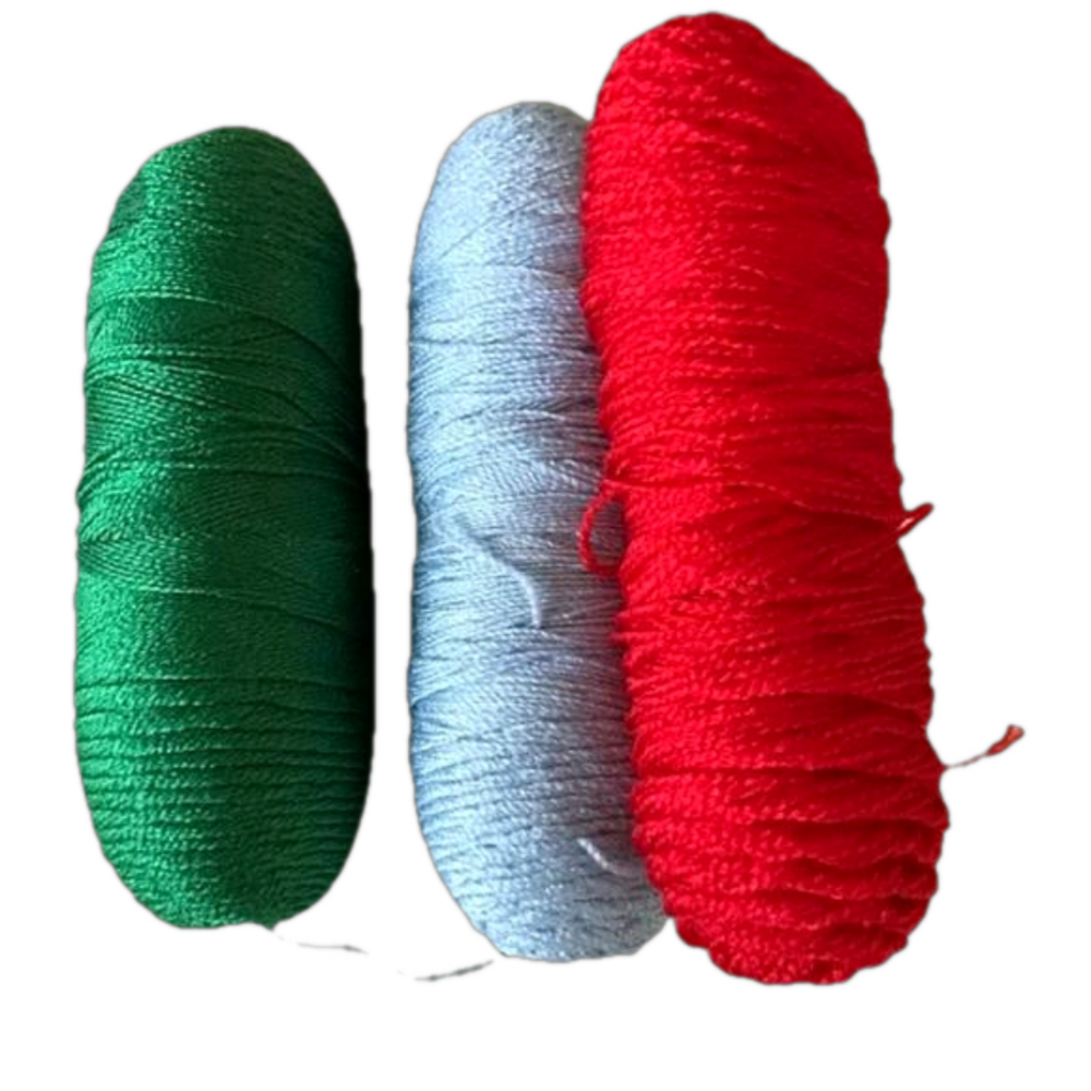Lot of Yarn White, green, red and blue